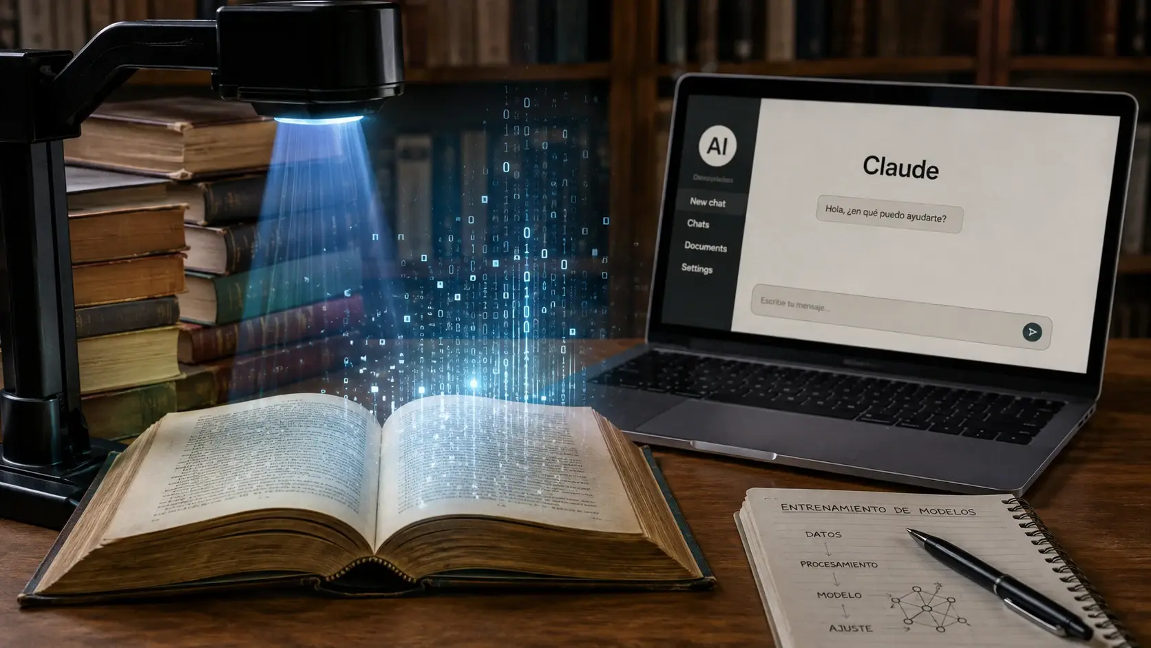 Libros convertidos en datos para el entrenamiento de Claude