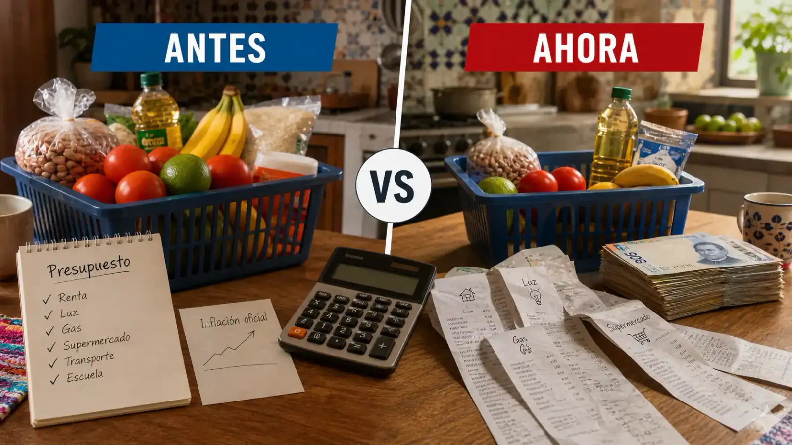Medidor de inflación personal conectado a vivienda, comida, transporte y salud