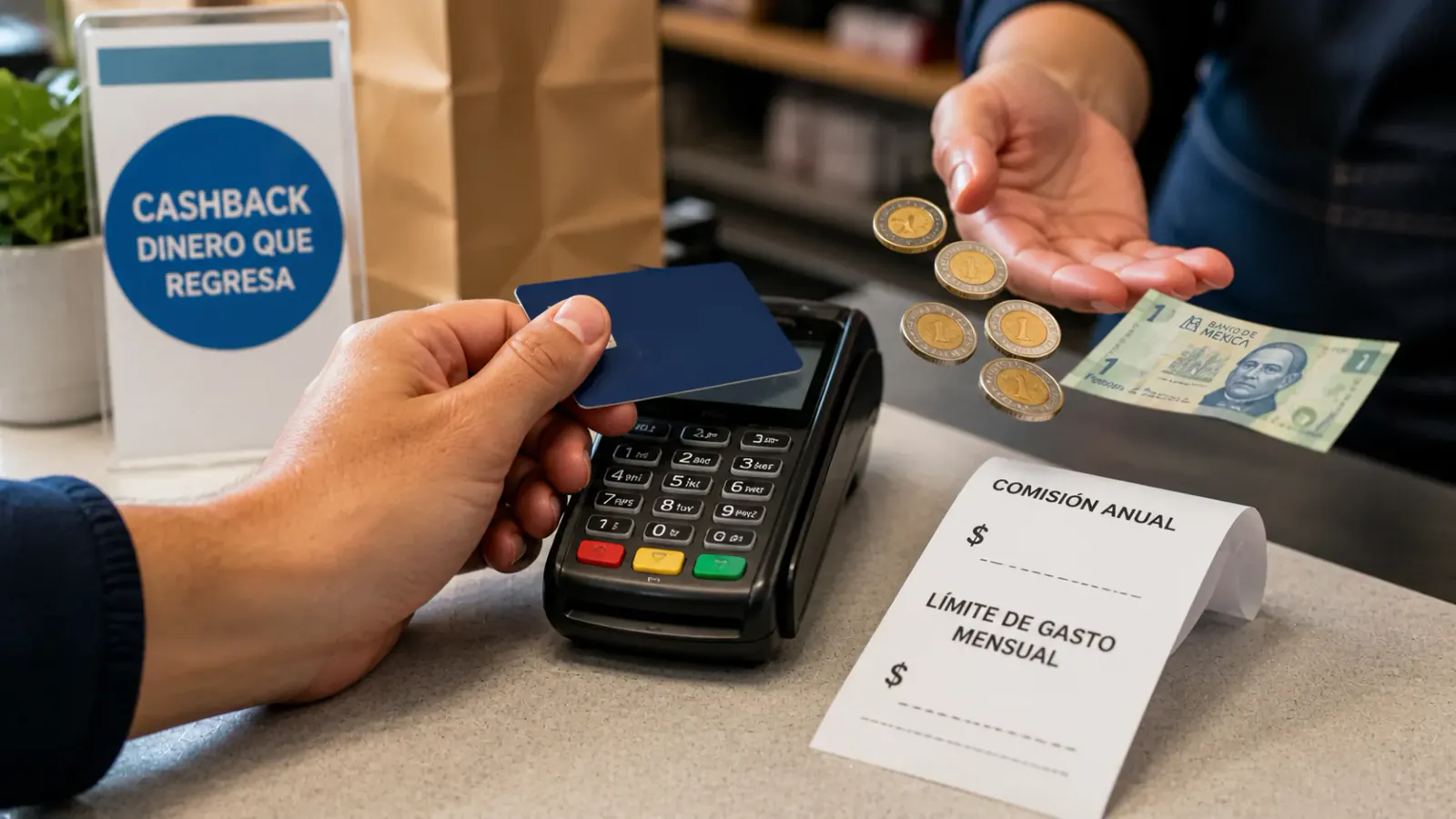 Diagrama de retorno de cashback frente a condiciones y costos de una tarjeta